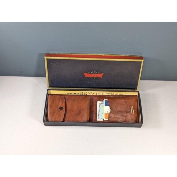 New Old Stock RENWICK brown leather bifold wallet, Granada Hide leather wallet - Picture 2 of 14